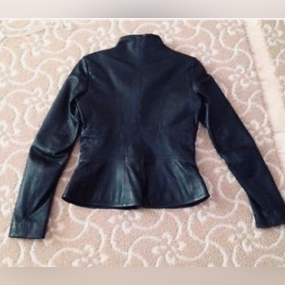 Calvin Klein Collection Black Leather Jacket 2 - Picture 5 of 8